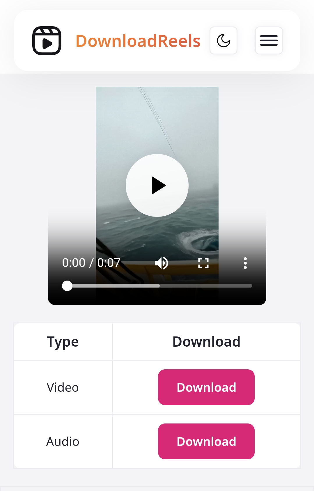 Instagram download results